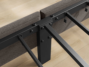 Lit 1 place 90x190 – Structure métal avec LED, USB & Type-C Gris