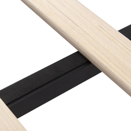 Lit 1 place 90x200 – Tête de lit rembourrée avec ports USB & Type-C Gris