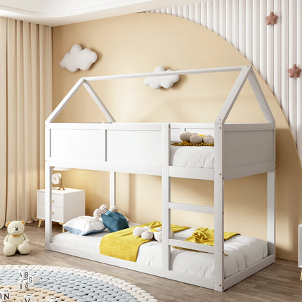 Lit mezzanine 2 lits 90x190 – Structure bois blanche