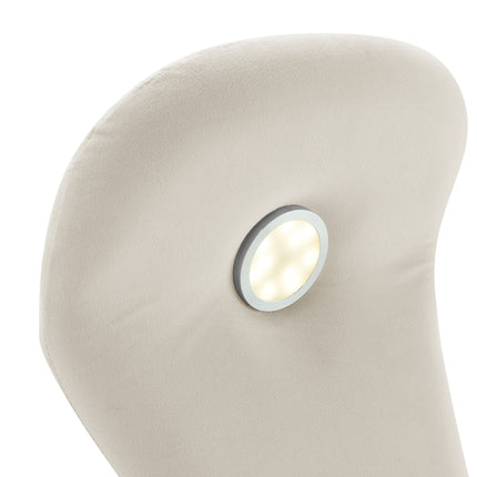 Lit coffre 2 places 140x200 – Velours beige avec rangement et éclairage LED