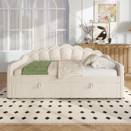 Lit coffre 1 place 90x200 avec rangement – Velours beige