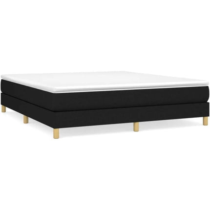 Sommier 160x200 – Sommier tapissier 2 places avec pieds, tissu noir