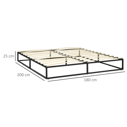 Sommier 2 places 180x200 – Cadre métallique minimaliste avec espace rangements