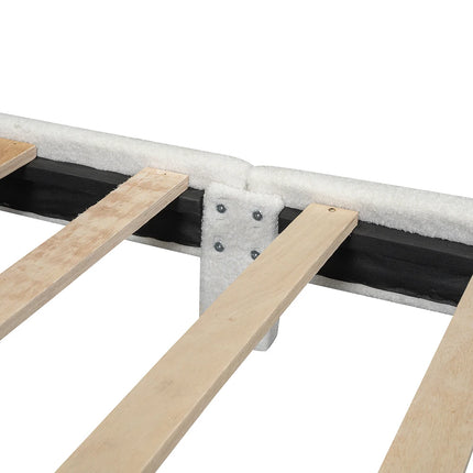 Lit 1 place 90x200 – Tissu blanc design fleur en peluche Blanc