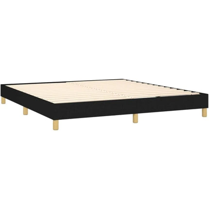 Sommier 160x200 – Sommier tapissier 2 places avec pieds, tissu noir
