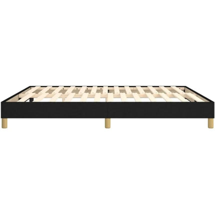 Sommier 160x200 – Sommier tapissier 2 places avec pieds, tissu noir