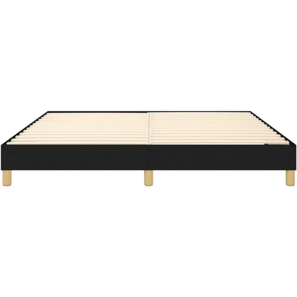 Sommier 160x200 – Sommier tapissier 2 places avec pieds, tissu noir